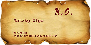 Matzky Olga névjegykártya